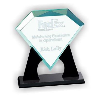 Jade Corporate Acrylic Diamond Award, Large, (11-3/4"x12"x3/4")