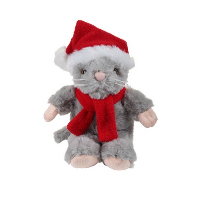 soft plush Mouse with Christmas scarf &hat