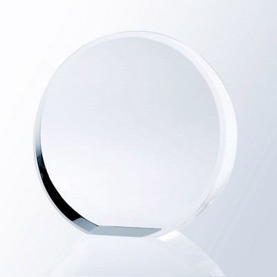 Beveled Circle Optic Crystal Award - Small