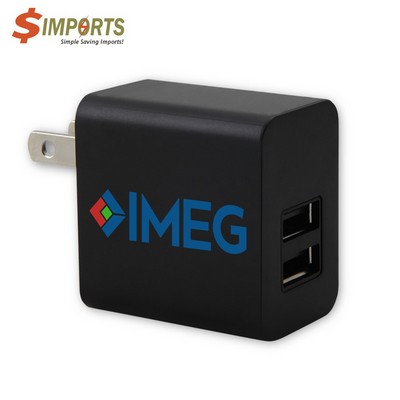 Simport Hogan Dual Port Wall Charger-100-240V_5V 1A/1A