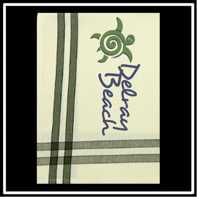 Sage/Black Double Stripe Kitchen Towel - 20"x28"