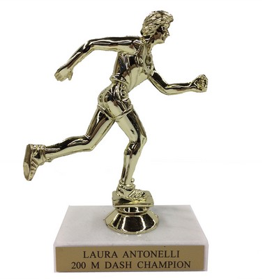 6½" Female Track Trophy w/Marble Base