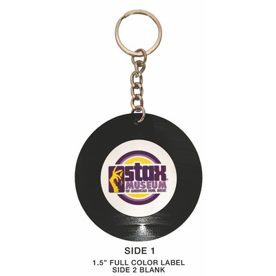 Recycled Vinyl Record Key Chain - Single Layer, 1 Custom Imprint