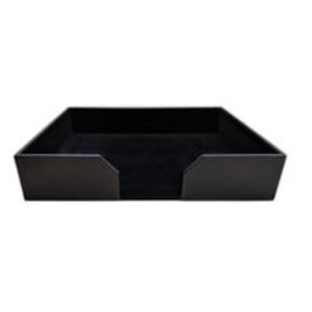 Classic Black Leather Conference Pad Holder (17"x14")