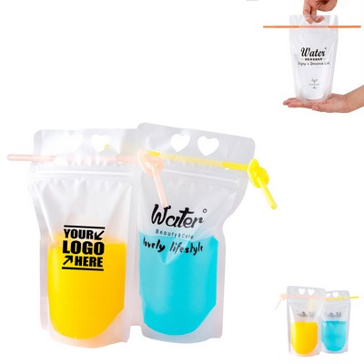 500 ml Portable Drinking Pouch w/Straw