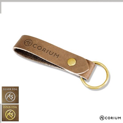 Leather Loop Keychain Low MOQ Fast Ship Logo Deboss, Monogrammed With Name or Initials