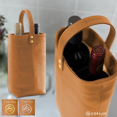 Modern Collection Double Wine Carrier Low MOQ Fast Ship Monogrammed With Name, Initials or Logo