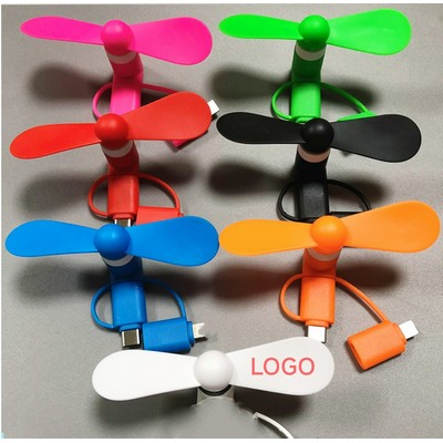 3 in 1 Mini USB Portable Cell Phone Fan