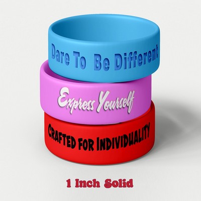 1'' Solid Colored Silicone Wristband