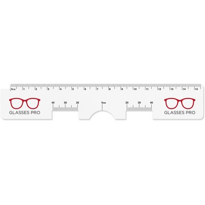 .040 White Styrene Pupil Distance Ruler (1.125" x 6.5") Screen-printed