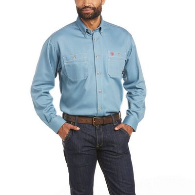 FR Vented Steel Blue Work Shirt