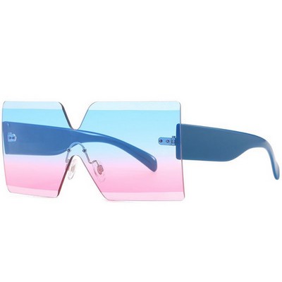 Gradient Color Rimless Sunglasses