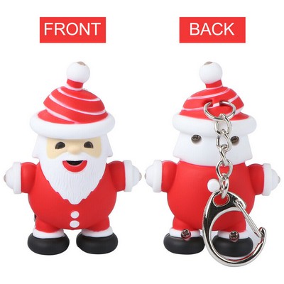 Cute Santa Claus LED Sound Keychain