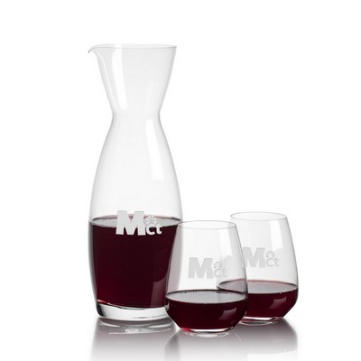 Hemlock Carafe & 2 Stemless Wine