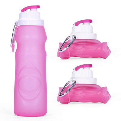 Silicone Collapsible Water Bottle with Carabiner