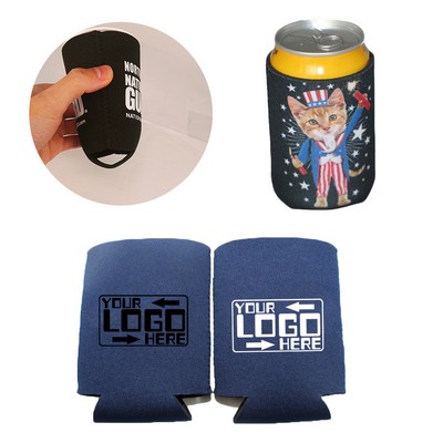 Custom Foldable 12 Oz Can Cooler/Sleeves w/ 2 Side Imprint