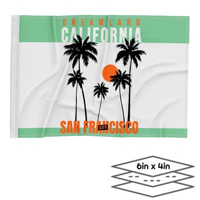 Double-Sided Dye Sublimation 3-Layer Hand Flag (6'' X 4'')