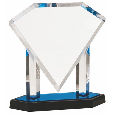 9 1/2" Blue Floating Diamond Acrylic Award