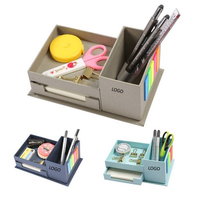 Sticky Notes Storage Box With Pen Holder