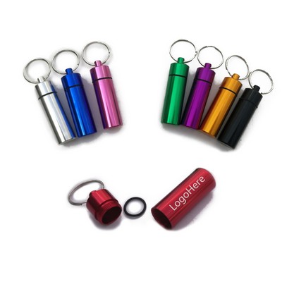 Aluminum Pill Tube W/ Key Ring