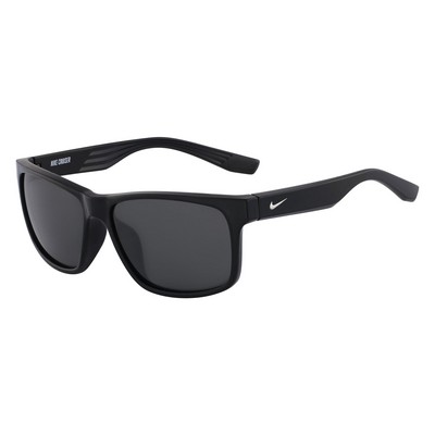 Nike® Cruiser Black Sunglasses w/Gray Lens & White Swoosh