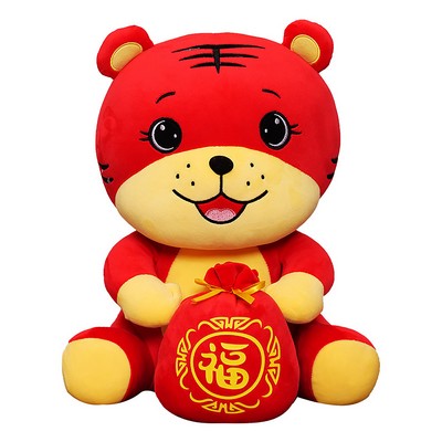 Red Plush Tiger Mascot Zodiac