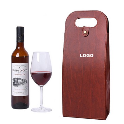 Custom Imitation Wood Grain Road Wine Tote Bag Gift Box