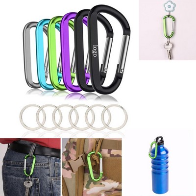 Sturdy Aluminum D-Shape Carabiner for Climbing and Equipment