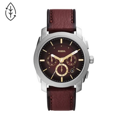 Fossil Machine Chronograph Burgundy Eco Leather Watch