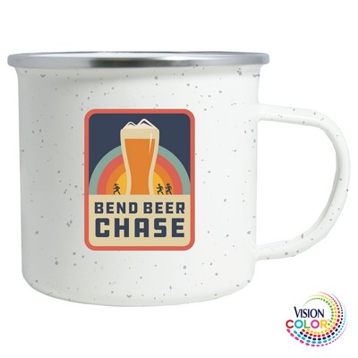 17 Oz. Camp Fire Stainless Steel Enamel Full Color Imprint Mug