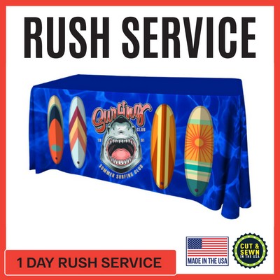 Premium | (One Day RUSH SERVICE) 4ft x 30"T x 29"H Hemmed Standard Table Throw - Made in the USA