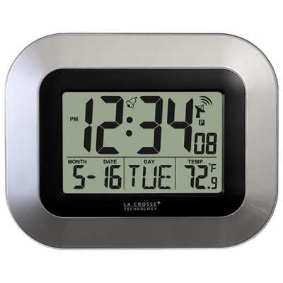 La Crosse® Technology Atomic Digital Wall Clock (Silver)