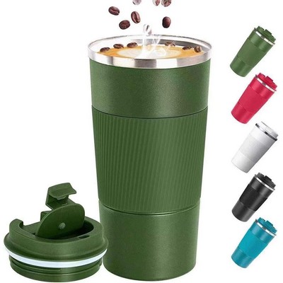 Stainless Steel 17oz Vacuum Insulated Coffee Travel Mug, Leak Proof, Spill Proof Tumbler with Lid