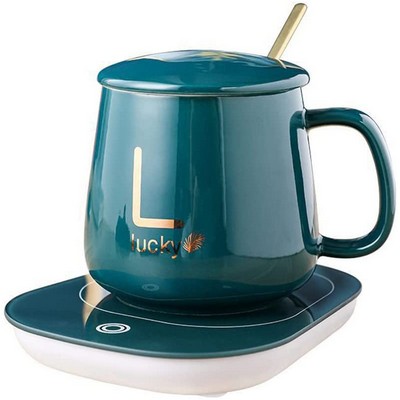 Coffee Mug & Cup Warmer With Mug and Spoon