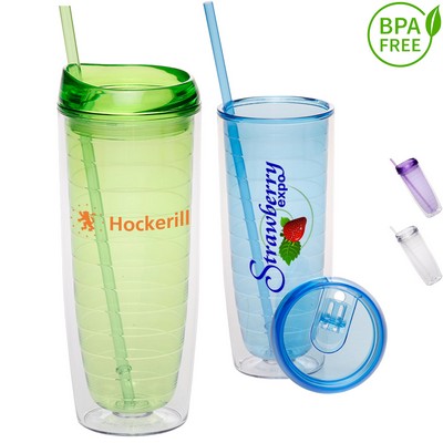 20 oz. BPA free Tall Double Wall Acrylic Tumblers w/ Straw