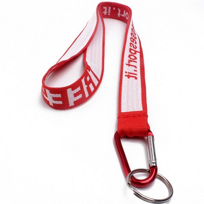 Jacquard Knitted Woven Lanyard w/Keyring