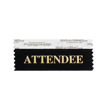 Attendee Stk A Rbn Black Ribbon Gold Imprint