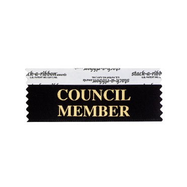 Council Member Stk A Rbn Black Ribbon Gold Impr