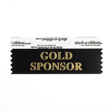 GOLD SPONSOR STK A RBN Black Ribbon Gold Imprint