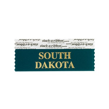 South Dakota Stk A Rbn Teal Ribbon Gold Imprint