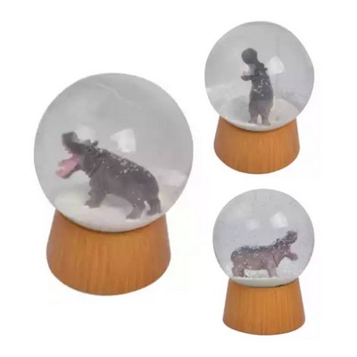 Custom Hippo Snow Globe Ornament