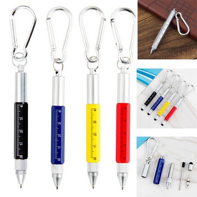 6-In-1 Metal Screwdriver Pen With Carabiner