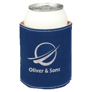 Blue/Silver Leatherette Beverage Holder