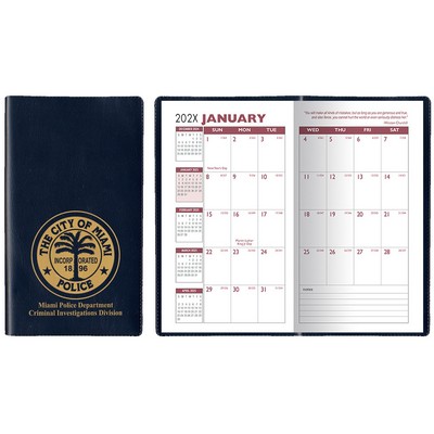 Castillion Softtouch Vinyl Monthly Pocket Planner