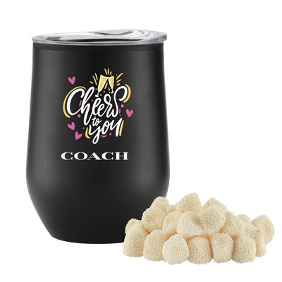 Promo Revolution - 12 Oz. Stemless Wine Tumbler w/Valentine's Day Jelly Belly® Champagne Bubbles