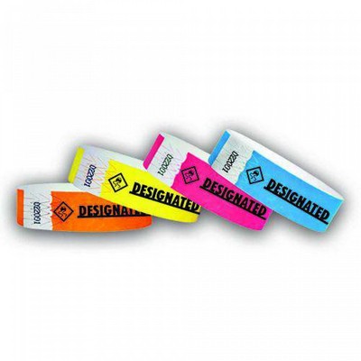 3/4" wide x 10" long - 3/4" Tyvek Designated Driver Wristbands Printed 1/0