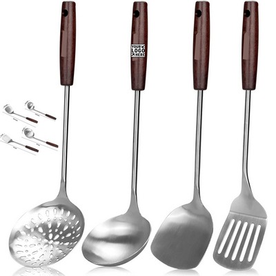 4Pcs Stainless Steel Wok Spatula Set