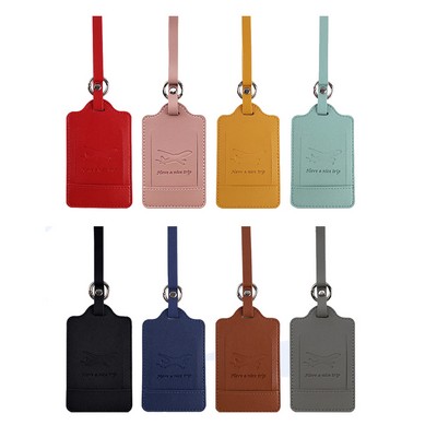 PU Leather Luggage Tag With Privacy Protection