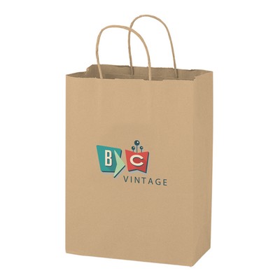 Natural Kraft Shopper with Full Color Digital Print (10 x 5 x 13)