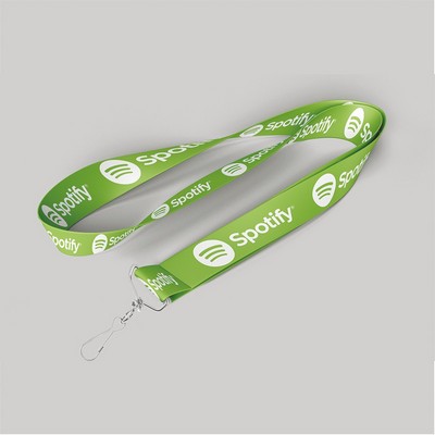 1" Forest Green custom lanyard printed with company logo with Jay Hook attachment 1"